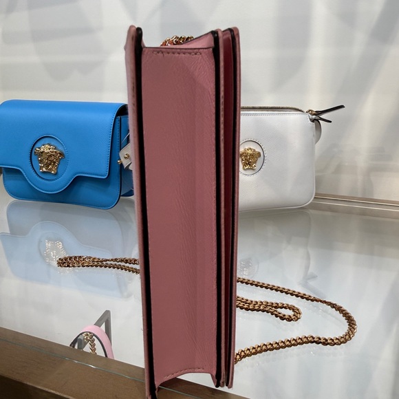 Versace crystal Medusa pink satin Clutch Bag - Picture 5 of 6